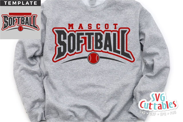Softball svg - Softball Template - svg - eps - dxf - png - Silhouette - Cricut Cut File - 0061 - Softball Team - Digital File SVG Svg Cuttables 