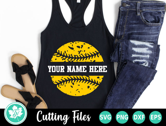 Softball SVG | Split Softball Monogram SVG TrueNorthImagesCA 