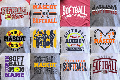 Softball svg Template Bundle - Softball svg Bundle - svg - eps - dxf - png - Silhouette - Cricut Cut File - Softball Team - Digital File SVG Svg Cuttables 