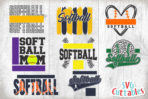 Softball svg Template Bundle - Softball svg Bundle - svg - eps - dxf - png - Silhouette - Cricut Cut File - Softball Team - Digital File SVG Svg Cuttables 