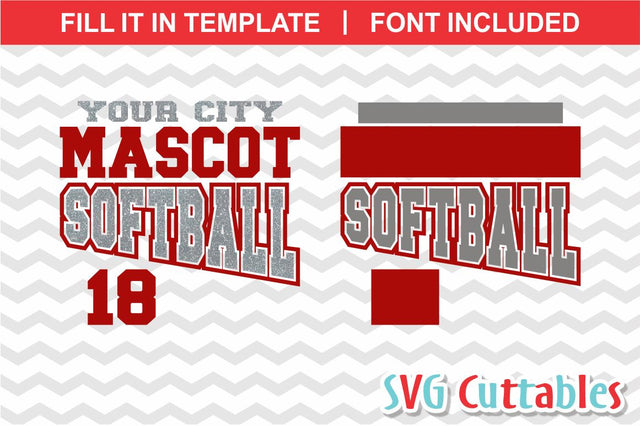 Softball Template 002 SVG Svg Cuttables 