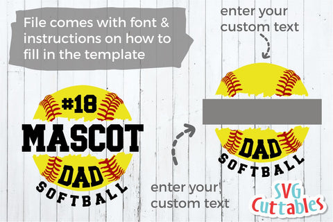 Softball Template 0023 SVG Svg Cuttables 