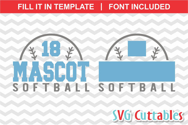 Softball Template 004 SVG Svg Cuttables 