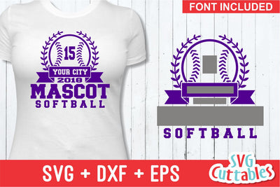 Softball Template 008 SVG Svg Cuttables 