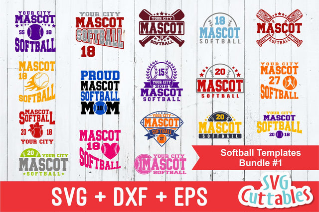 Softball Template Bundle #1 SVG Svg Cuttables 