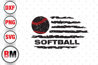 Softball US Flag SVG, PNG, DXF Files SVG BMDesign 
