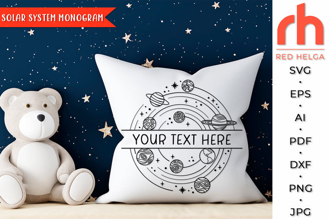 Solar System Monogram SVG - Space Logo Cut File SVG RedHelgaArt 
