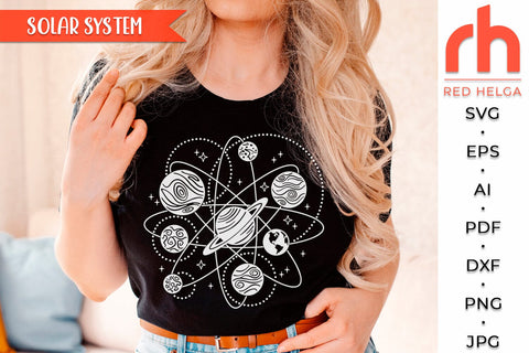 Solar System SVG, Orbit Planets Silhouette, Space Decor Cut File SVG RedHelgaArt 