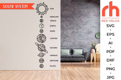 Solar System SVG - Parade of Planets Cut File SVG RedHelgaArt 