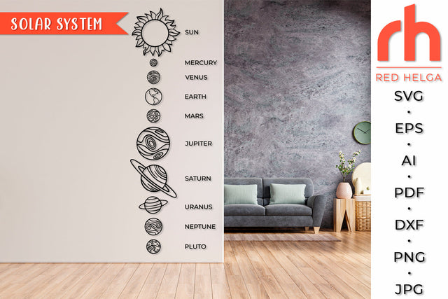 Solar System SVG - Parade of Planets Cut File SVG RedHelgaArt 