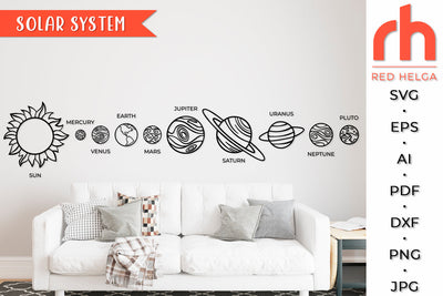 Solar System SVG - Parade of Planets Cut File SVG RedHelgaArt 