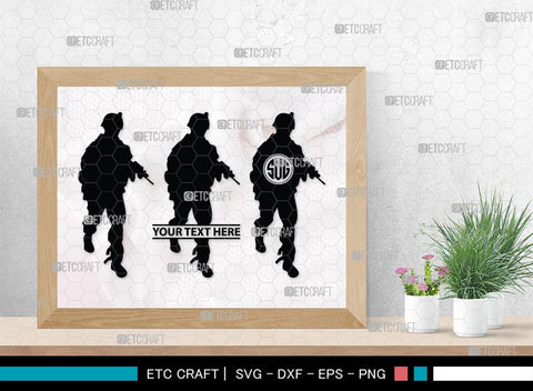 Soldiers Monogram, Soldiers Silhouette, Soldiers SVG, Military Svg, Army Svg, Guns Svg, SB00407 SVG ETC Craft 