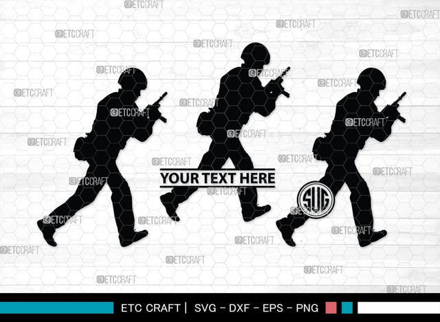 Soldiers Monogram, Soldiers Silhouette, Soldiers SVG, Military Svg, Army Svg, Guns Svg, SB00407 SVG ETC Craft 