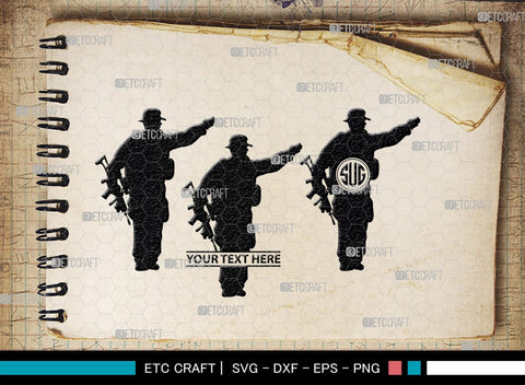 Soldiers Monogram, Soldiers Silhouette, Soldiers SVG, Military Svg, Army Svg, Guns Svg, SB00407 SVG ETC Craft 