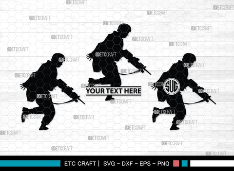 Soldiers Monogram, Soldiers Silhouette, Soldiers SVG, Military Svg, Army Svg, Guns Svg, SB00407 SVG ETC Craft 