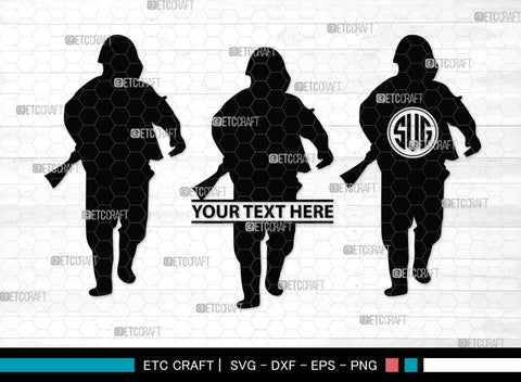 Soldiers Monogram, Soldiers Silhouette, Soldiers SVG, Military Svg, Army Svg, Guns Svg, SB00407 SVG ETC Craft 