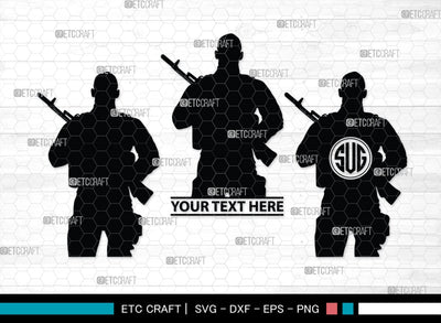 Soldiers Monogram, Soldiers Silhouette, Soldiers SVG, Military Svg, Army Svg, Guns Svg, SB00407 SVG ETC Craft 