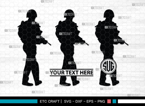 Soldiers Monogram, Soldiers Silhouette, Soldiers SVG, Military Svg, Army Svg, Guns Svg, SB00407 SVG ETC Craft 