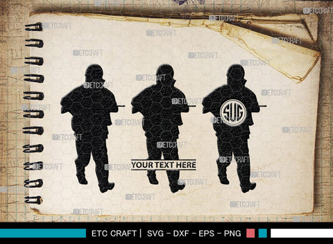 Soldiers Monogram, Soldiers Silhouette, Soldiers SVG, Military Svg, Army Svg, Guns Svg, SB00407 SVG ETC Craft 