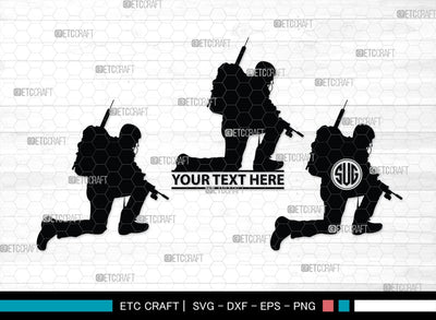 Soldiers Monogram, Soldiers Silhouette, Soldiers SVG, Military Svg, Army Svg, Guns Svg, SB00407 SVG ETC Craft 
