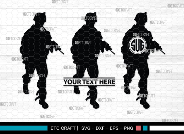 Soldiers Monogram, Soldiers Silhouette, Soldiers SVG, Military Svg, Army Svg, Guns Svg, SB00407 SVG ETC Craft 