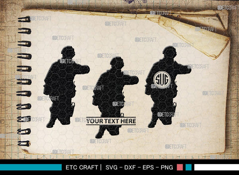Soldiers Monogram, Soldiers Silhouette, Soldiers SVG, Military Svg, Army Svg, Guns Svg, SB00407 SVG ETC Craft 