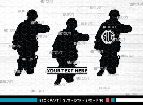 Soldiers Monogram, Soldiers Silhouette, Soldiers SVG, Military Svg, Army Svg, Guns Svg, SB00407 SVG ETC Craft 