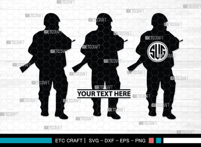 Soldiers Monogram, Soldiers Silhouette, Soldiers SVG, Military Svg, Army Svg, Guns Svg, SB00407 SVG ETC Craft 