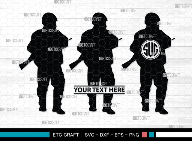 Soldiers Monogram, Soldiers Silhouette, Soldiers SVG, Military Svg, Army Svg, Guns Svg, SB00407 SVG ETC Craft 