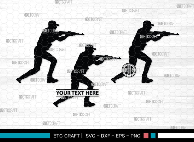 Soldiers Monogram, Soldiers Silhouette, Soldiers SVG, Military Svg, Army Svg, Guns Svg, SB00407 SVG ETC Craft 