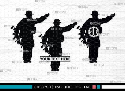 Soldiers Monogram, Soldiers Silhouette, Soldiers SVG, Military Svg, Army Svg, Guns Svg, SB00407 SVG ETC Craft 