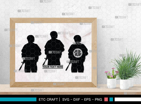 Soldiers Monogram, Soldiers Silhouette, Soldiers SVG, Military Svg, Army Svg, Guns Svg, SB00407 SVG ETC Craft 