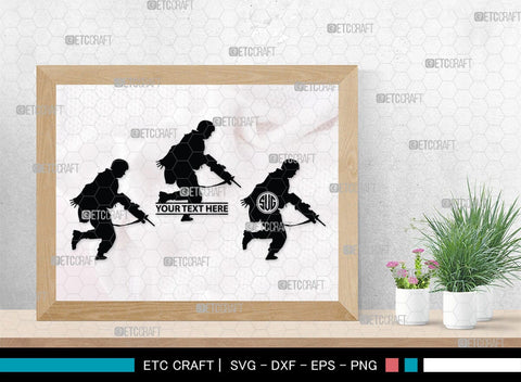Soldiers Monogram, Soldiers Silhouette, Soldiers SVG, Military Svg, Army Svg, Guns Svg, SB00407 SVG ETC Craft 
