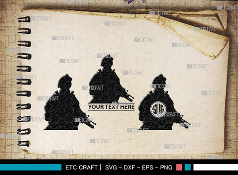 Soldiers Monogram, Soldiers Silhouette, Soldiers SVG, Military Svg, Army Svg, Guns Svg, SB00407 SVG ETC Craft 