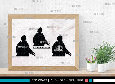 Soldiers Monogram, Soldiers Silhouette, Soldiers SVG, Military Svg, Army Svg, Guns Svg, SB00407 SVG ETC Craft 