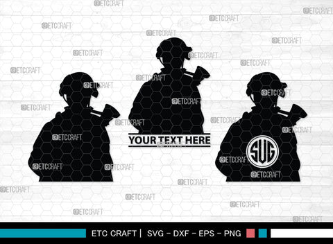 Soldiers Monogram, Soldiers Silhouette, Soldiers SVG, Military Svg, Army Svg, Guns Svg, SB00407 SVG ETC Craft 