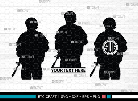 Soldiers Monogram, Soldiers Silhouette, Soldiers SVG, Military Svg, Army Svg, Guns Svg, SB00407 SVG ETC Craft 