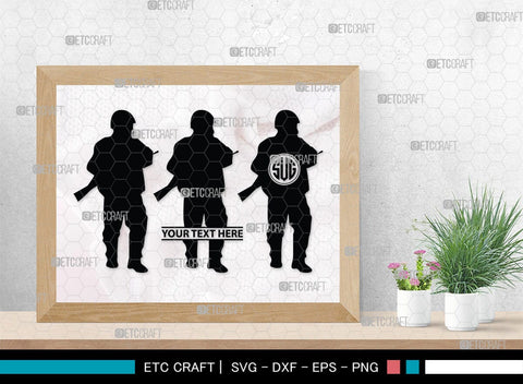 Soldiers Monogram, Soldiers Silhouette, Soldiers SVG, Military Svg, Army Svg, Guns Svg, SB00407 SVG ETC Craft 
