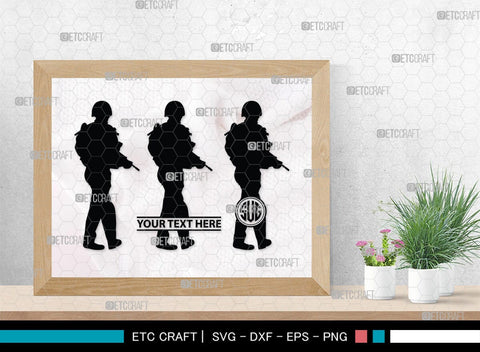 Soldiers Monogram, Soldiers Silhouette, Soldiers SVG, Military Svg, Army Svg, Guns Svg, SB00407 SVG ETC Craft 