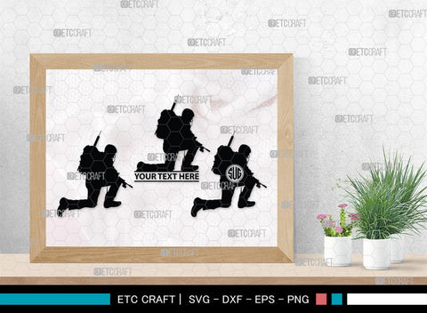 Soldiers Monogram, Soldiers Silhouette, Soldiers SVG, Military Svg, Army Svg, Guns Svg, SB00407 SVG ETC Craft 
