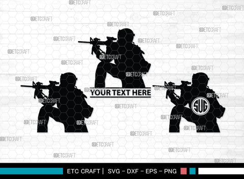 Soldiers Monogram, Soldiers Silhouette, Soldiers SVG, Military Svg, Army Svg, Guns Svg, SB00407 SVG ETC Craft 