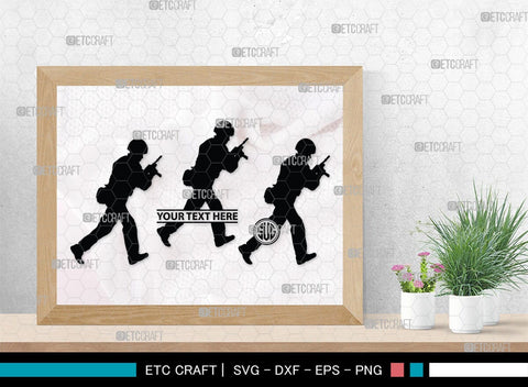 Soldiers Monogram, Soldiers Silhouette, Soldiers SVG, Military Svg, Army Svg, Guns Svg, SB00407 SVG ETC Craft 
