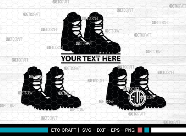Soldiers Stuff Monogram, Soldiers Stuff Silhouette, Soldiers Stuff SVG, Military Svg, Combat Boots Svg, Helmet Svg, SB00408 SVG ETC Craft 