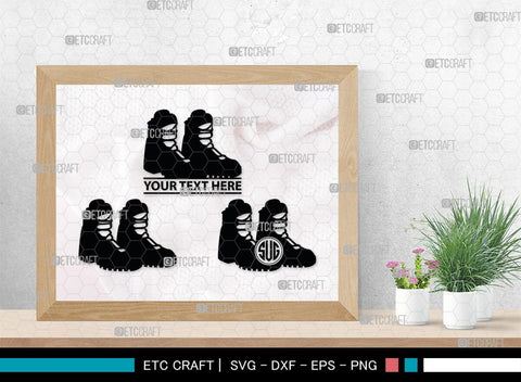 Soldiers Stuff Monogram, Soldiers Stuff Silhouette, Soldiers Stuff SVG, Military Svg, Combat Boots Svg, Helmet Svg, SB00408 SVG ETC Craft 