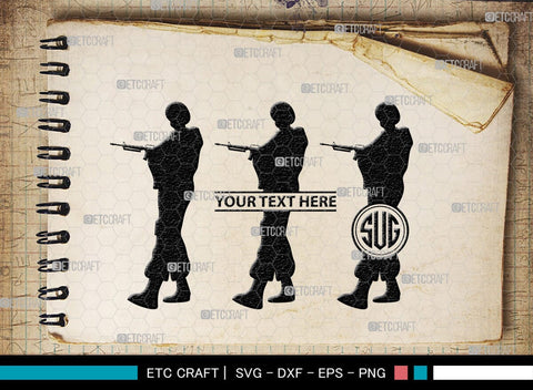 Soldiers Stuff Monogram, Soldiers Stuff Silhouette, Soldiers Stuff SVG, Military Svg, Combat Boots Svg, Helmet Svg, SB00408 SVG ETC Craft 