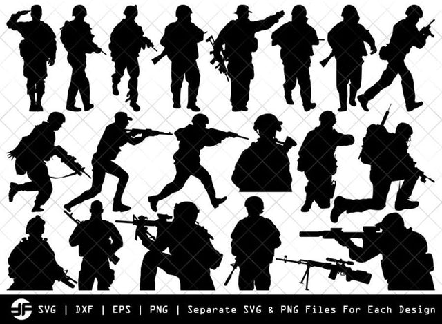 Soldiers SVG | Army SVG | Silhouette Bundle | SVG Cut File SVG ETC Craft 