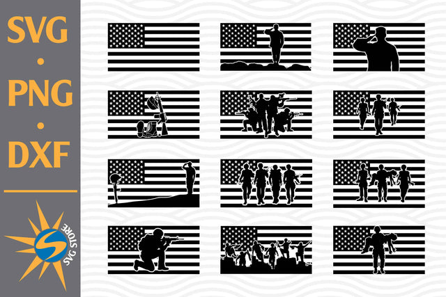Solider American Flag SVG, PNG, DXF Digital Files Include SVG SVGStoreShop 