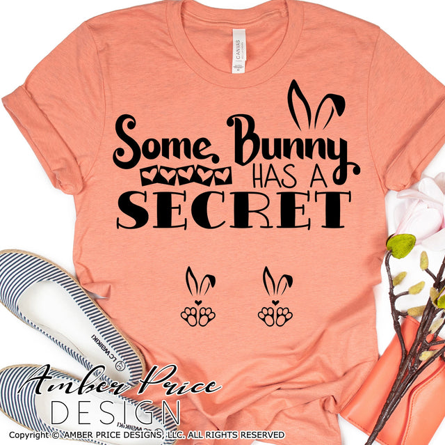 Some Bunny has a secret SVG | Easter TWIN Pregnancy Reveal SVG PNG DXF | Spring Maternity SVG for Christmas | Amber Price Design SVG Amber Price Design 