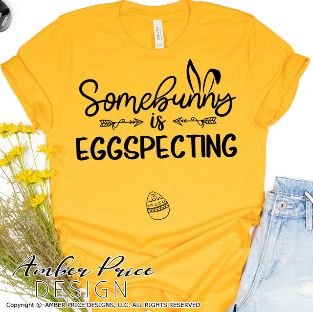 Some Bunny is eggspecting SVG | Easter Pregnancy Reveal SVG PNG DXF | Spring Maternity SVG for Christmas | Amber Price Design SVG Amber Price Design 