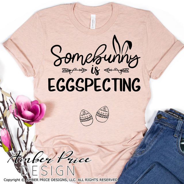Some Bunny is eggspecting TWINS SVG | Easter Pregnancy Reveal SVG PNG DXF | Spring Maternity SVG for Christmas | Amber Price Design SVG Amber Price Design 